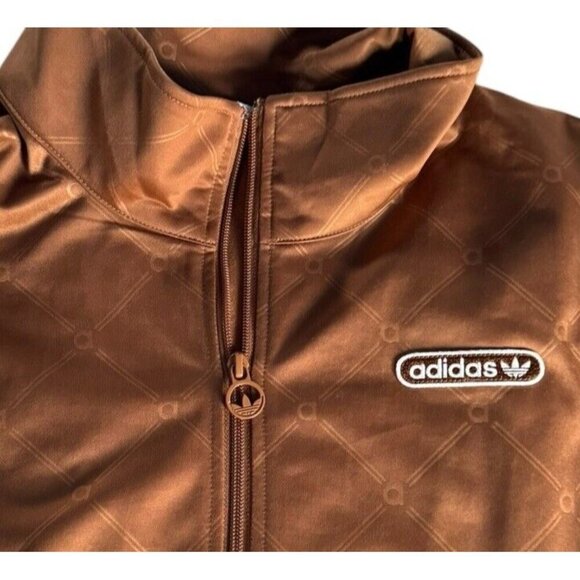 Adidas Woman's Sz 3X Retro Luxury Track Full Zip Jacket Brown Pink - Picture 10 of 12